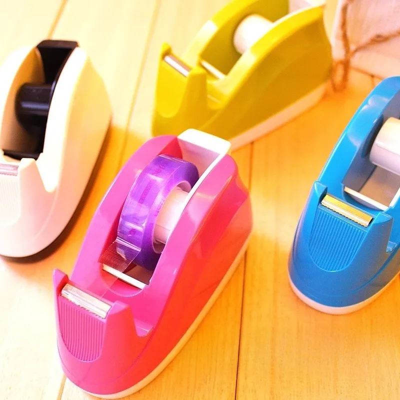 1Pc Tape Dispenser Tape Cutter for Staff Teachers Students Office Supplies Tape Cutting Tool Color at Random