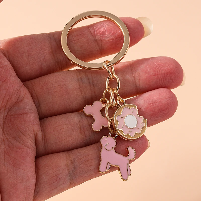 Cartoon Tier Hund Schlüssel bund Emaille Liebe Herz Charms Schlüssel ringe für Auto Schlüssel Souvenir Geschenke für Frauen Männer Handtasche Schlüssel anhänger – Detail 11