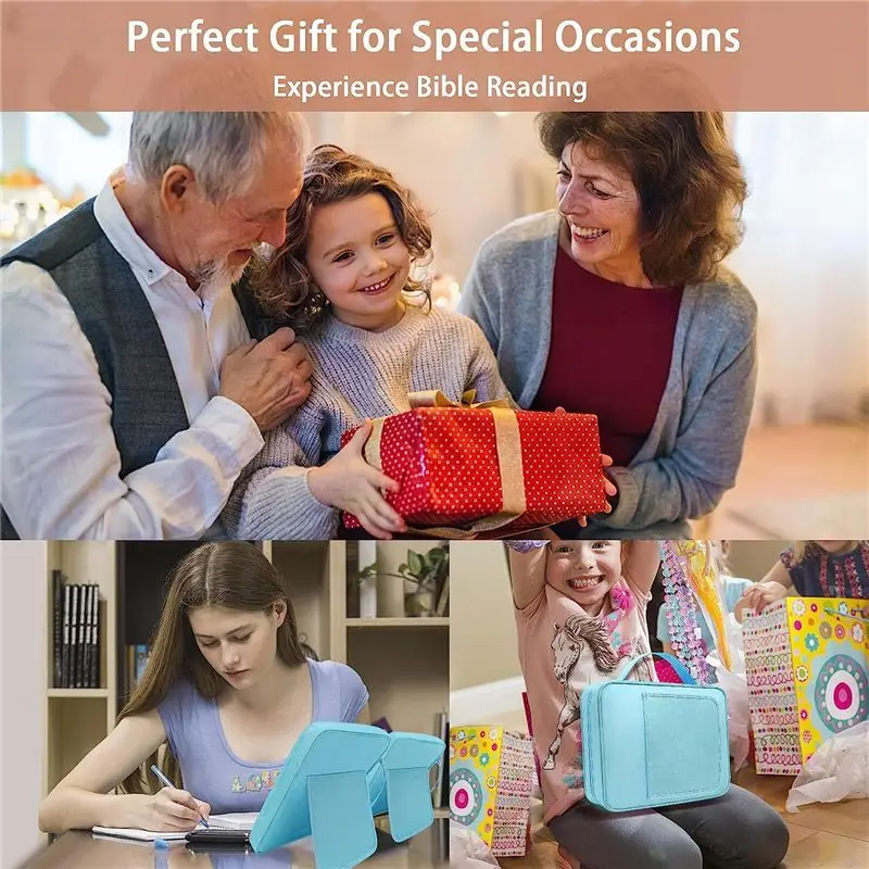 KSOL Bible Bag Children's Book Reading Stand Storage Bag Tablet Computer Electronics Storage Bag Waterproof Book Handbag,B