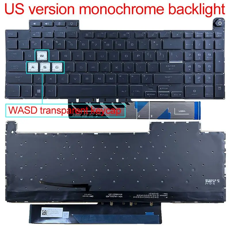 US Laptop Keyboard for ASUS TUF Gaming  FX507 FX607 FA507 FA507R FX707 FX517 GA507 FA707R FA617 2022 2023 Z/ZC/ZE/ZM/ZR