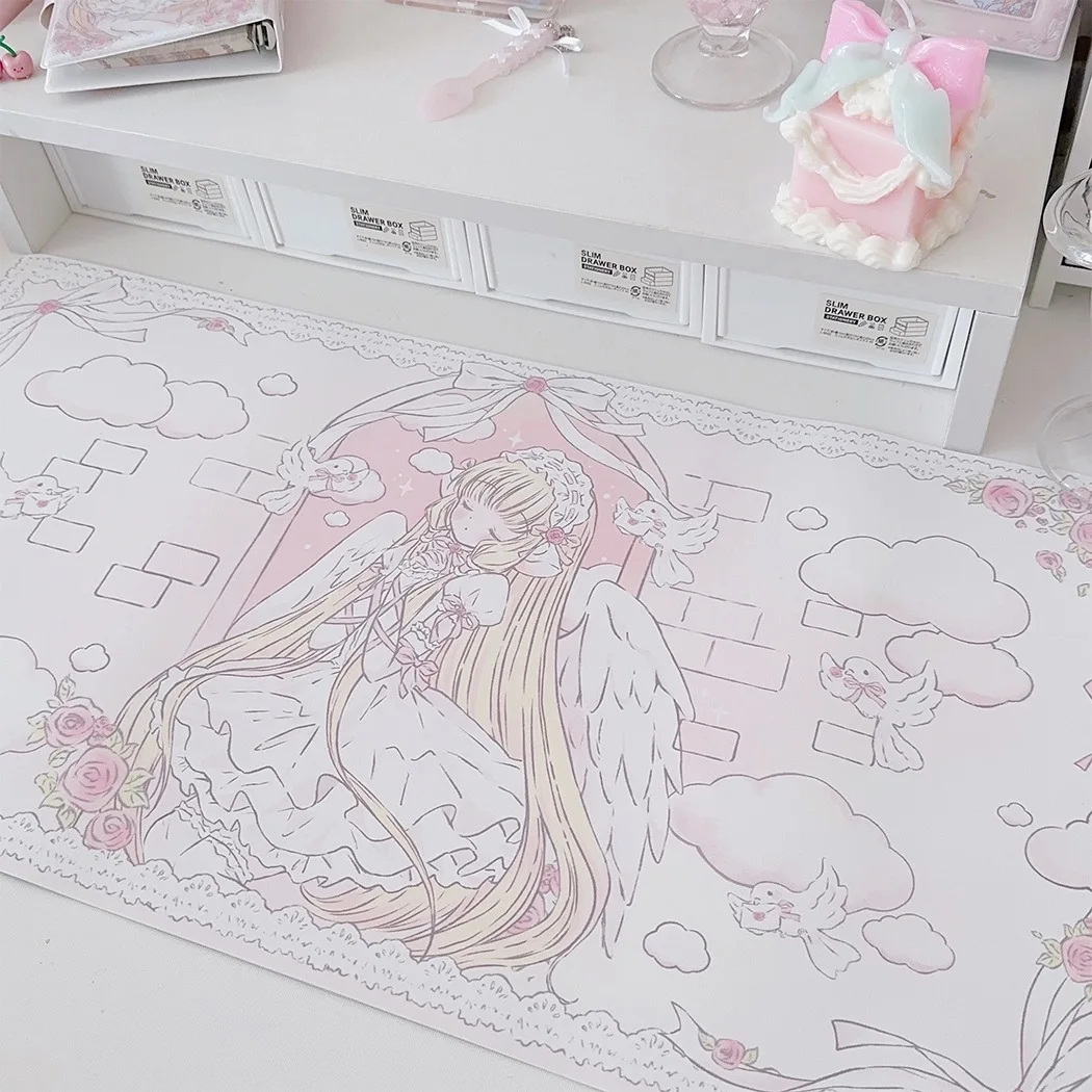 Leather Mouse Pad Cartoon Gaming Computer Table Mat Waterproof Non-slip Mouse Pad Kawaii Girl Room Tablemat Placemat Coaster