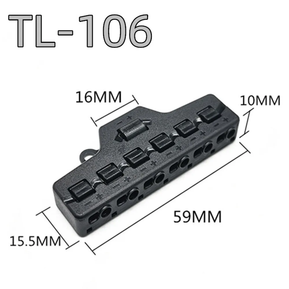 1Pcs 3/6 Port Railway Train Port Sharing Box PA Parallel Connection Distribution Port Hub DC Lamp Connector Black