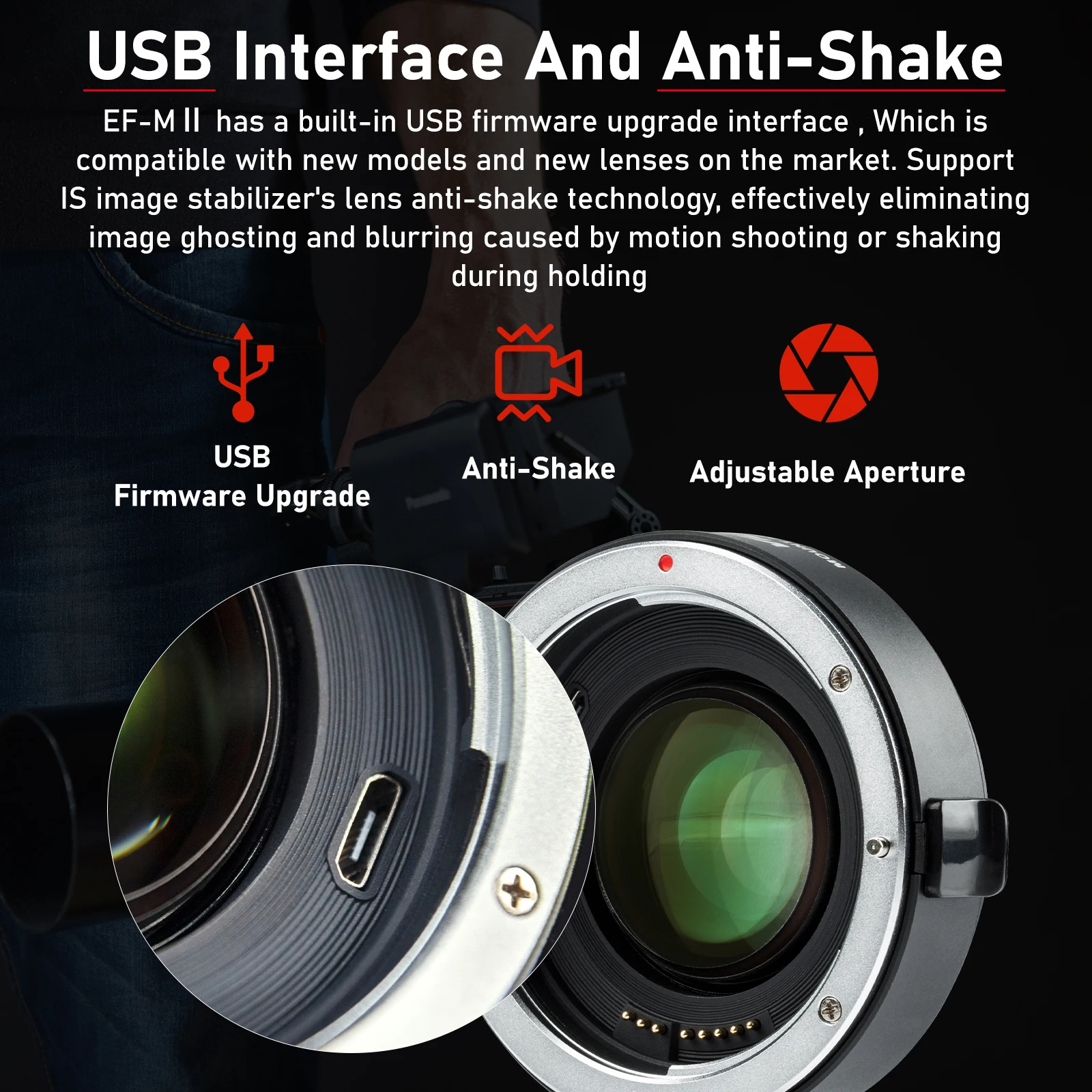 キヤノンEFレンズ用ソニーEマウントカメラA9 A7II A7RII A6400 Viltrox EF-E IIレンズアダプター オートフォーカス減速スピードブースター 0.71倍