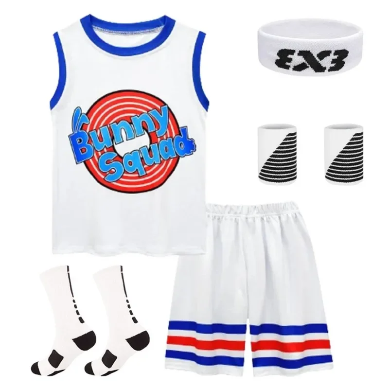 2024 Kids Tune Squad Space Jam 2 Basketball Jersey Set - Cosplay Costume Vest Shorts Sports Uniform Tracksuit for Boys and Girls