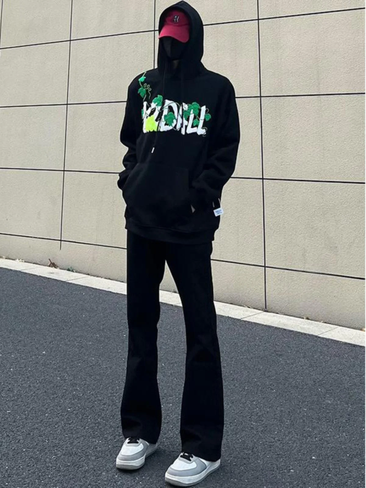 

New 2025 Men's Pure Black Elastic Denim Straight Leg Cleanfit High Street Wide Leg Jeans Youth Trendy Autumn Long Pants