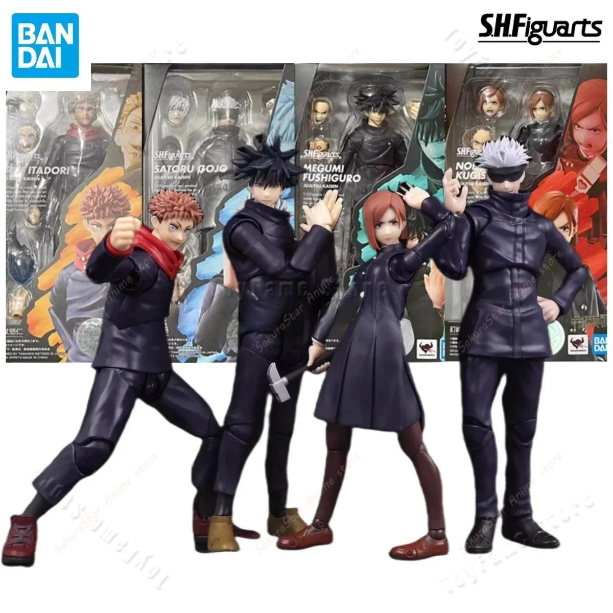 

【In Stock】Original Bandai S.HFiguarts Jujutsu Kaisen 0 Movie Gojo Megumi Yuji Nobara Geto Suguru Action Figure Collectible Model