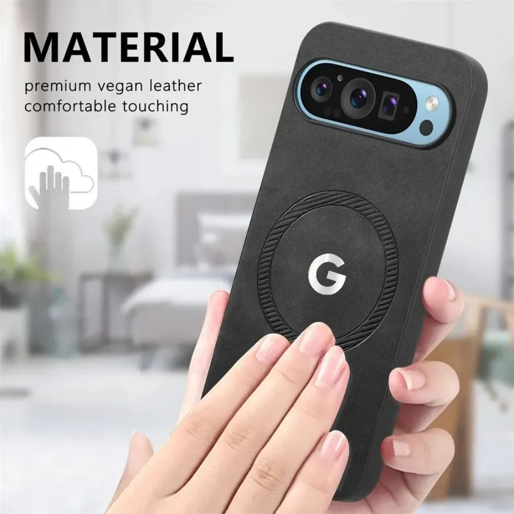 Luxury Simple Smooth-Touch PU Leather Slim Case For Google Pixel 10 9 Pro XL 8 7A Pro Wireless Charge Full-pack Shockproof Cover