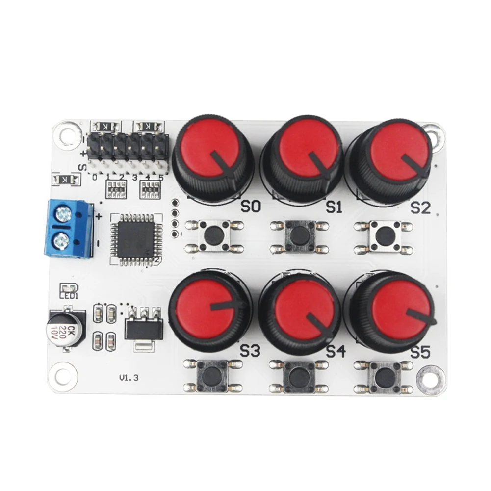 Draaiknop Servo Driver 6-kanaals/wegcontrollerkaart Overstroombeveiliging Servo Tester voor Arduino DIY Robotonderdeel