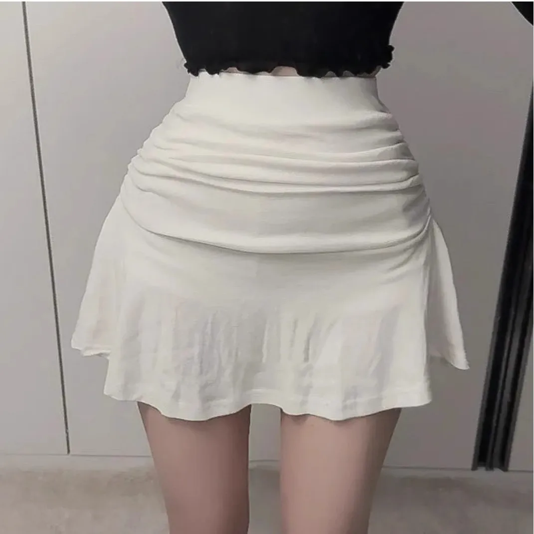 

Comfortable High Waist Pleated Skirt Trendy Women's Faion Bodycon f-length Slimming ort Skirt Dongda Gate