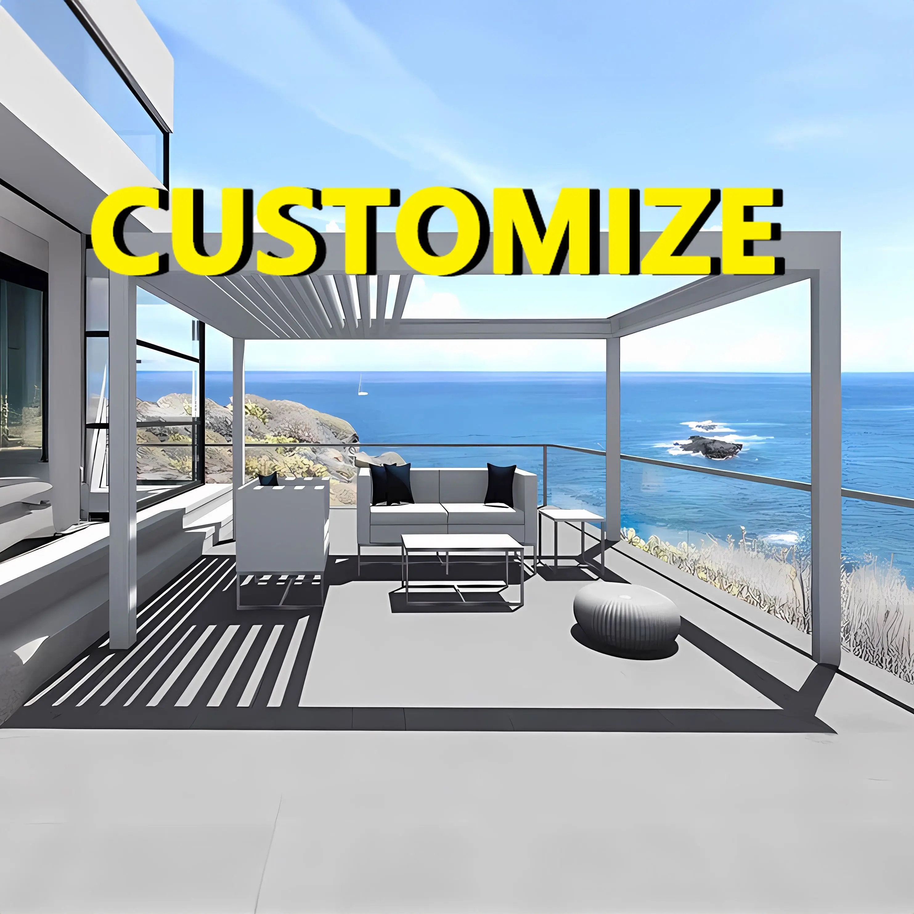 

Any Size Custom Multifunctional Tempered Glass Sunroom Aluminum Framework Outdoor Garden Enclosure Illumination Equipped Four Se