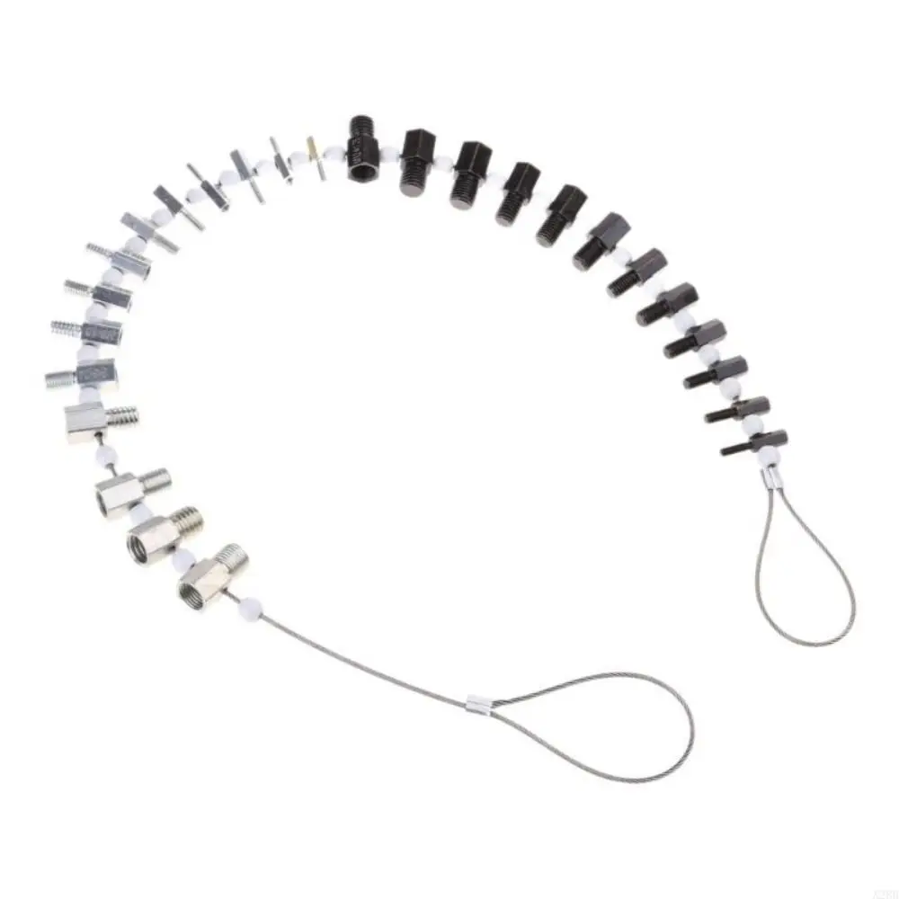 26Pcs Nut and Bolt Thread Checker Set Inch and Metric Size Universal Thread Checker Precise Lightweight Thread Measuring Tools