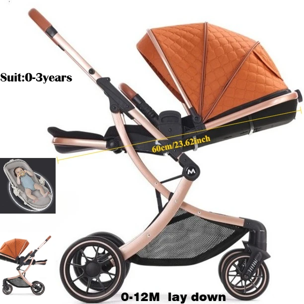 

High landscape Stroller light folding Lightweight Foldable with Bassinet Egg-Shaped Enclosed Seat Spine Protection