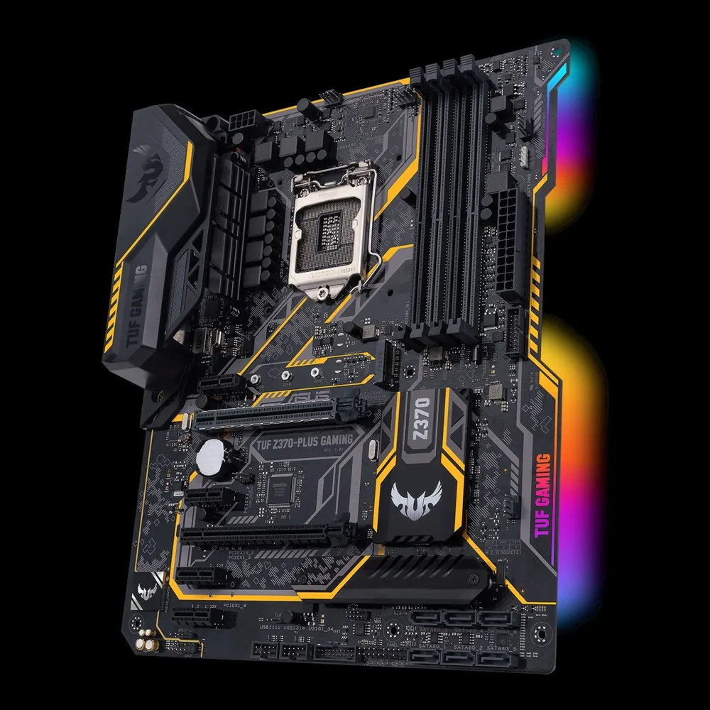 Imagem -04 - Placa-mãe Asus-tuf Z370-plus Gaming Chipconjunto Placa-mãe Intel Z370 Lga1151 Ddr4 Hdmi Dvi