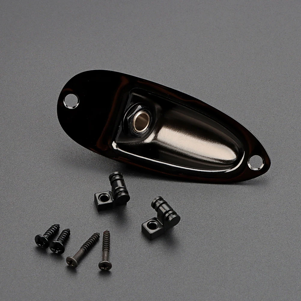 

Black Boat Insert Set Output Jack for Electric Guitar Accessories Supplies Accessory Kit Retainer Input