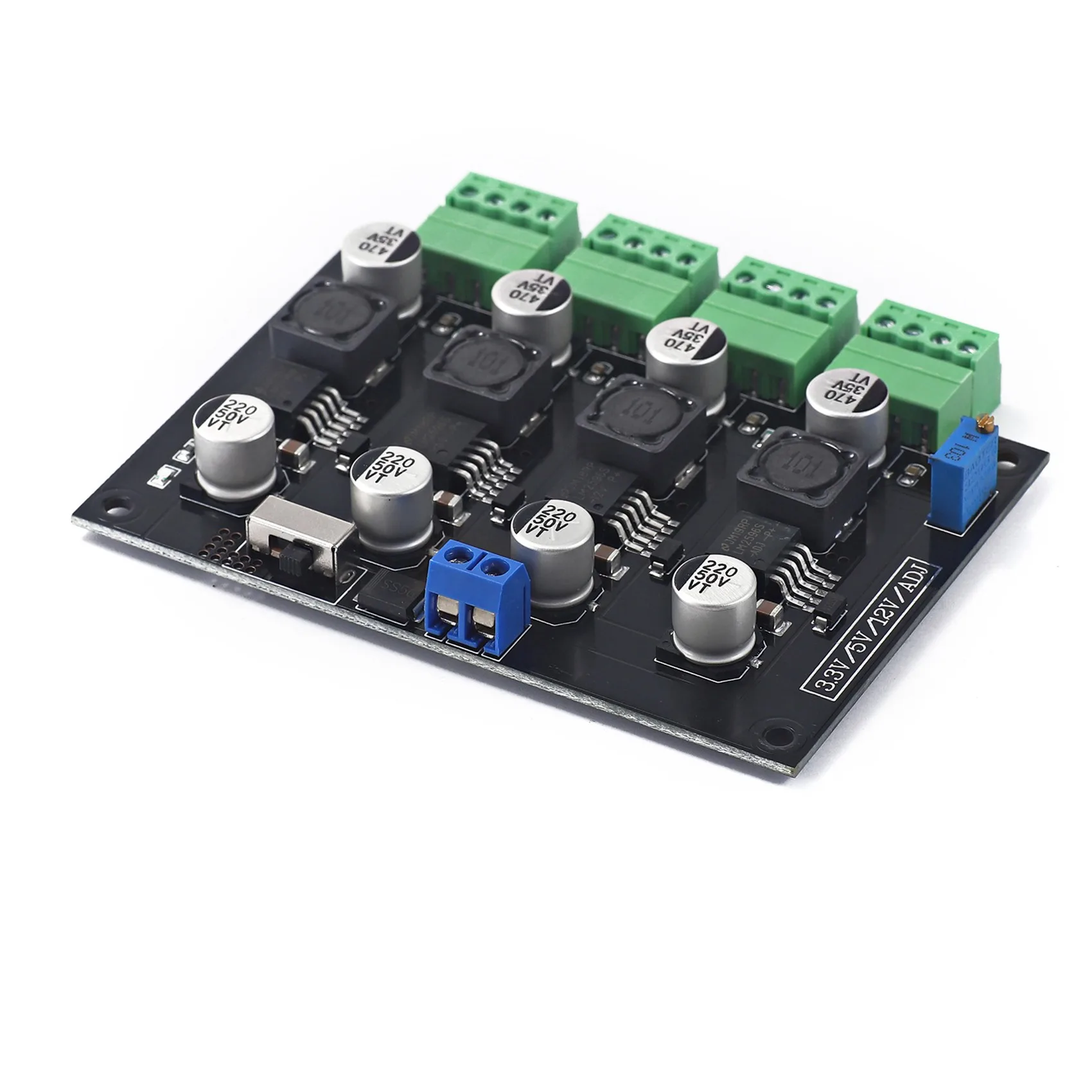 L62A 2X LM2596 Multi Channel Switching Power Supply 3.3V/5V/12V/ADJ Adjustable Voltage Output Power Supply Module