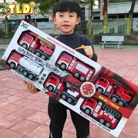 Car Model Kids Toy Fire Fighting Truck Ladder Truck Sprinkler Fireman Engineering Vehicle Simulation Plastic Model Birthday Gift