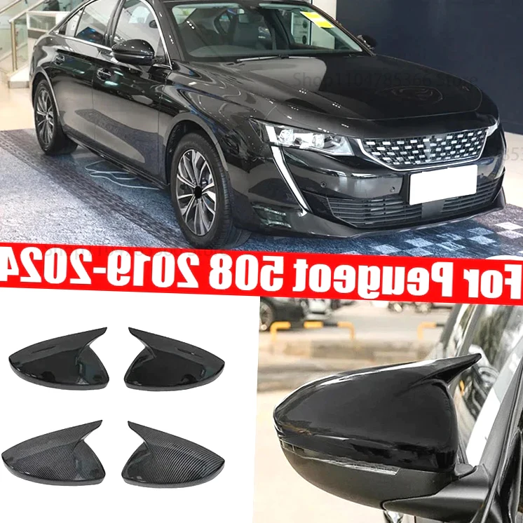 

For Peugeot 508 2019 2020 2021 2022 2023 2024 Adhesive Modele Car Horn Rearview Mirror Protective Cover