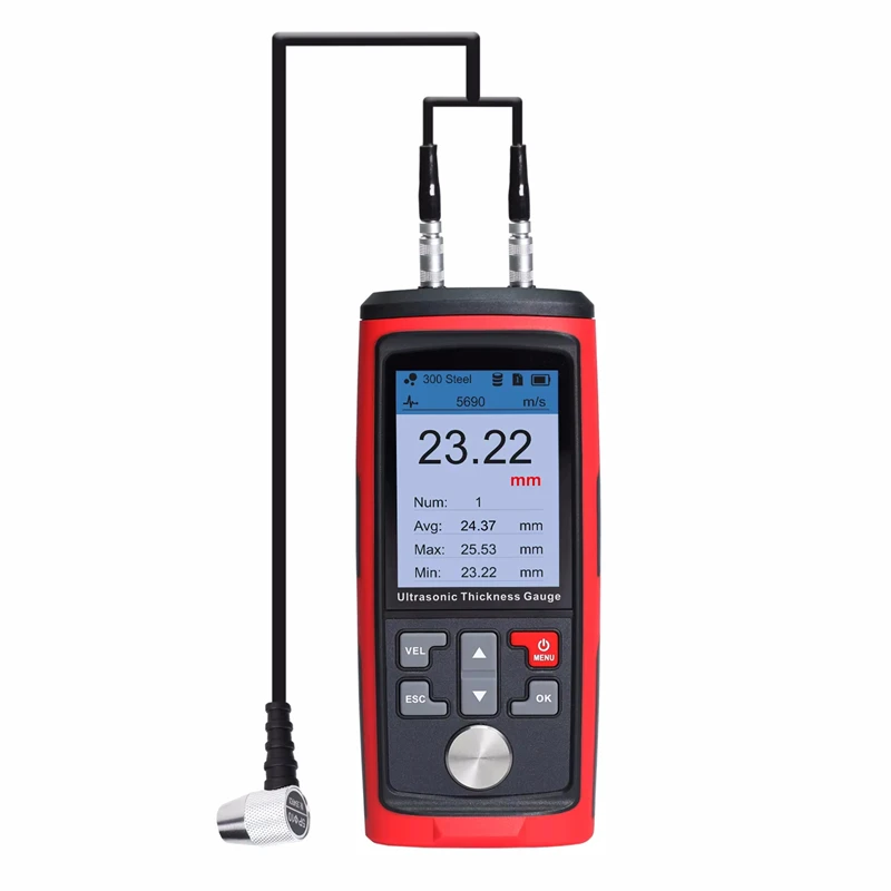 1500 Data Ultrasonic Thickness Gauge 1.0-300mm ±0.5% Accuracy with PC Software for Pipe Tank Weld Measurement
