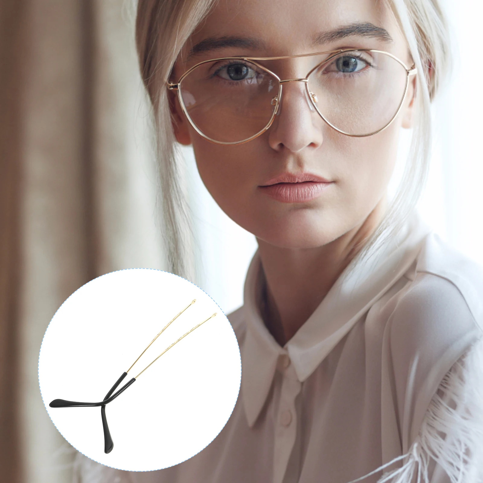 

Glasses Arm Replacement 1 Pair 609 Rose Gold Metal Durable Repair Parts for Myopia Reading Glasses