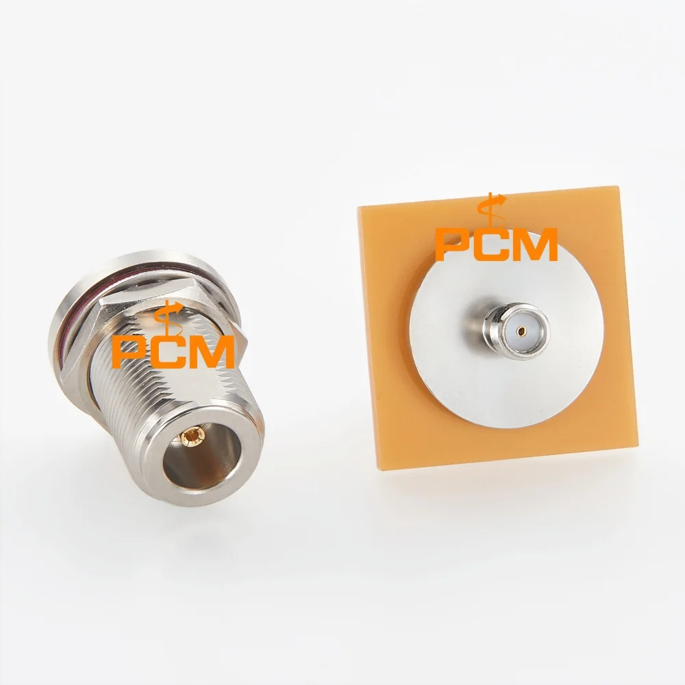 Waterproof SMA Female to N Female Bulkhead Panel Mount RF Adapter 50Ω Coaxial Connector for Outdoor Antenna Base Station