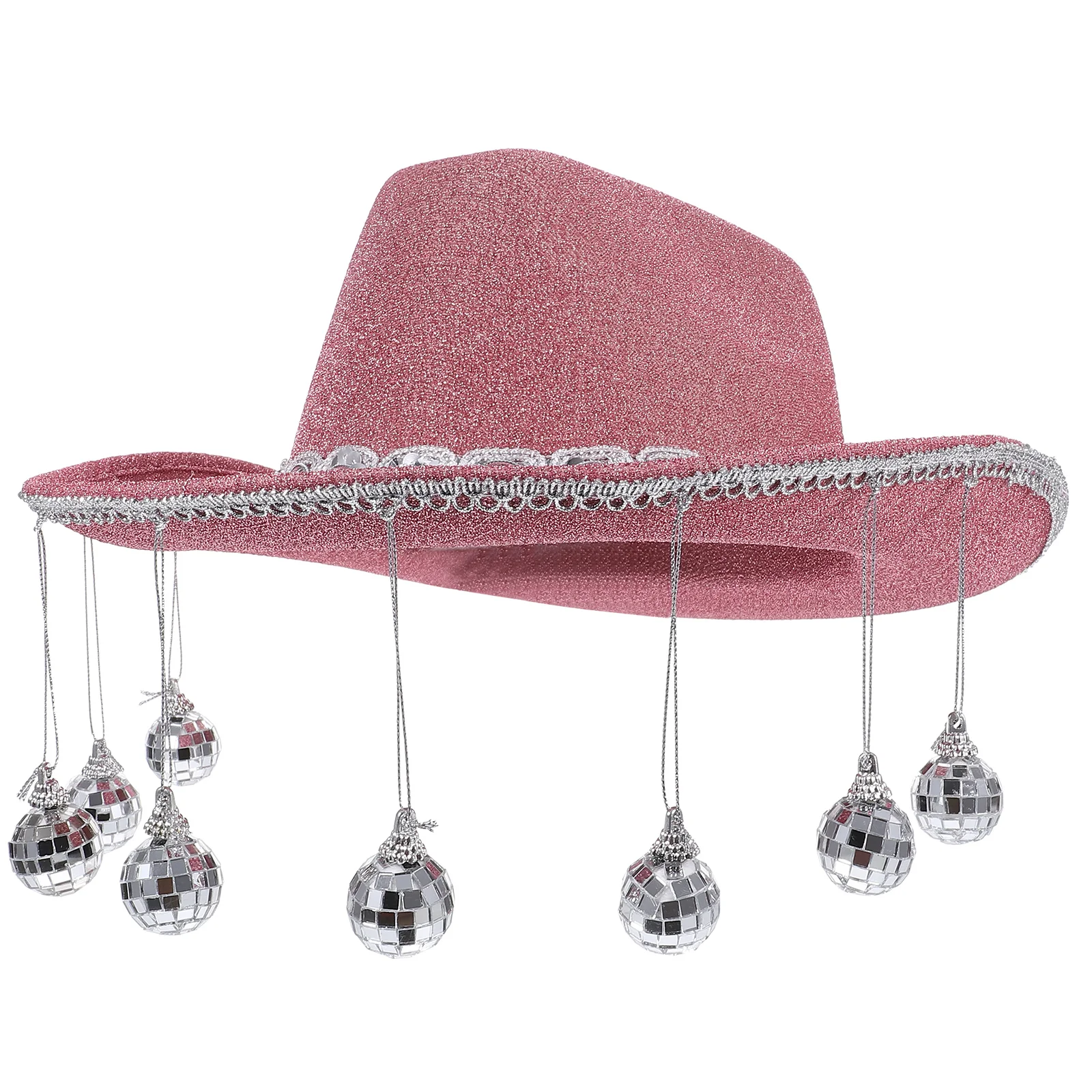 

1pc Mirror Ball Hat Women Cowgirl Outfit Accessory Disco Party Props Disco Ball Cowboy Hat 2023 Festival Straw Hats