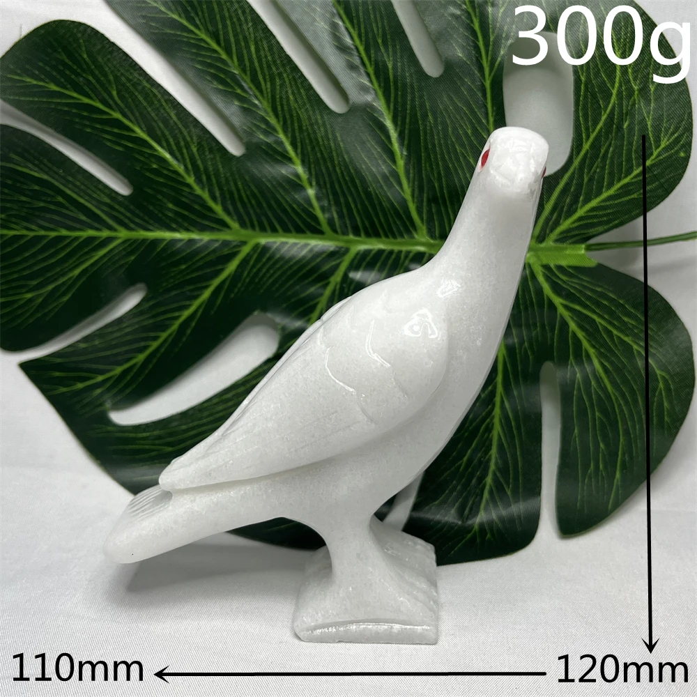 Natural Stone White Jade Carving Peace Doves Holy Splendor Home Room Office Decoration Witchcraft Altar Supplies Crystal Healing