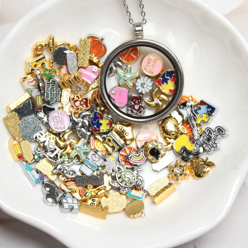 Medical Care Floating Charms 10pcs Mixed Style For Glass Living Memory Locket Women Jewelry Making DIY Accessories Women Gift