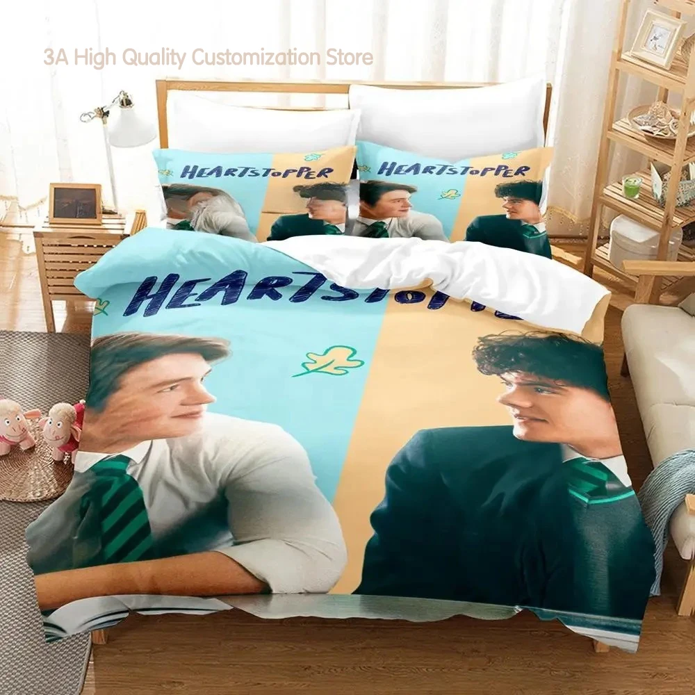 

New Heartstopper Bedding Set Single Twin Full Queen King Size Bed Set Aldult Boys Bedroom Duvetcover Sets 3D summer bed cover