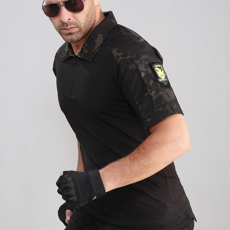 Picture 6: Outdoor Tactical Hiking T-Shirts Men Combat Military Army CP Camouflage Short Sleeve Hunting Climbing Shirt  Sports Clothes
