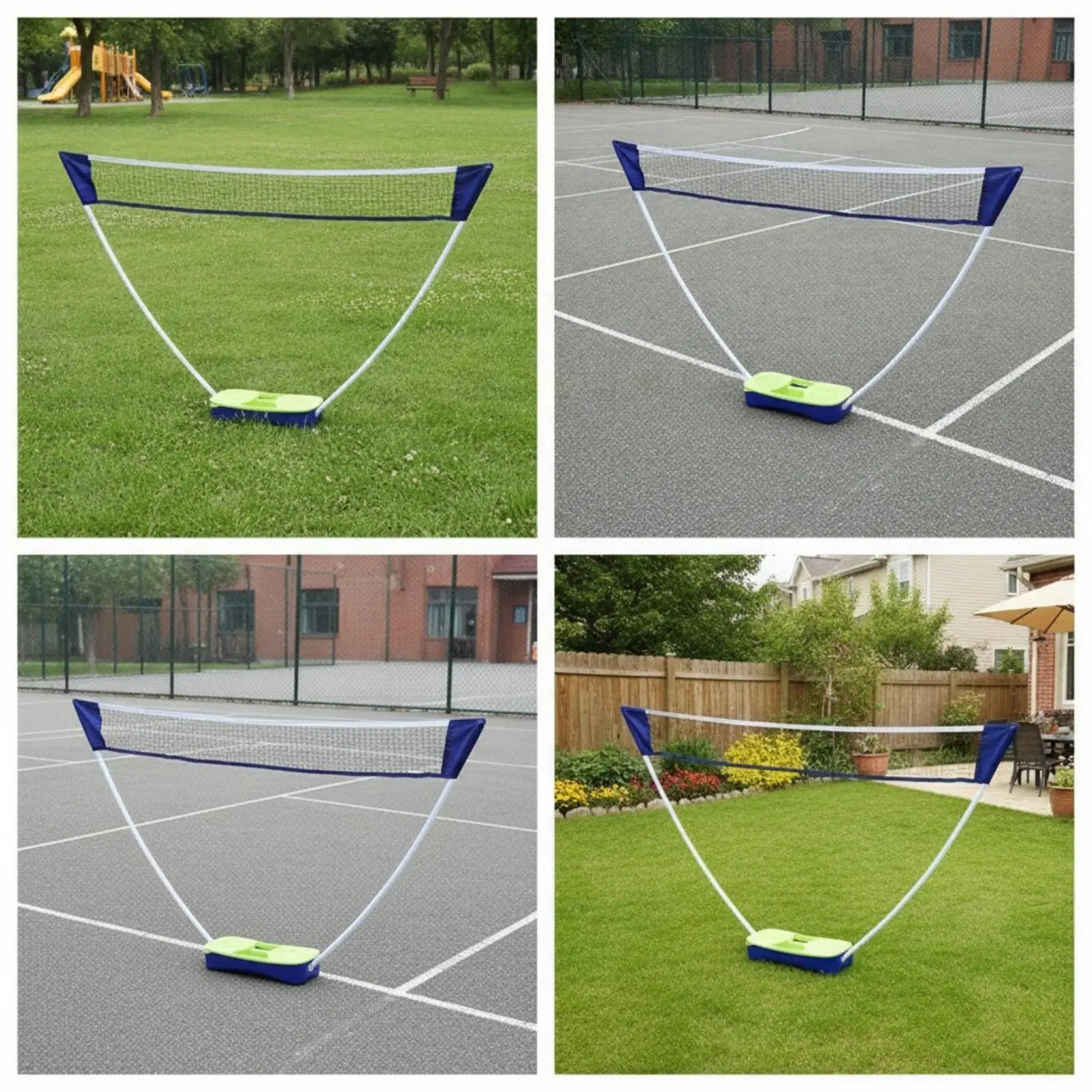 Badminton Net with Stand Compact Badminton Pole System Foldable for Park