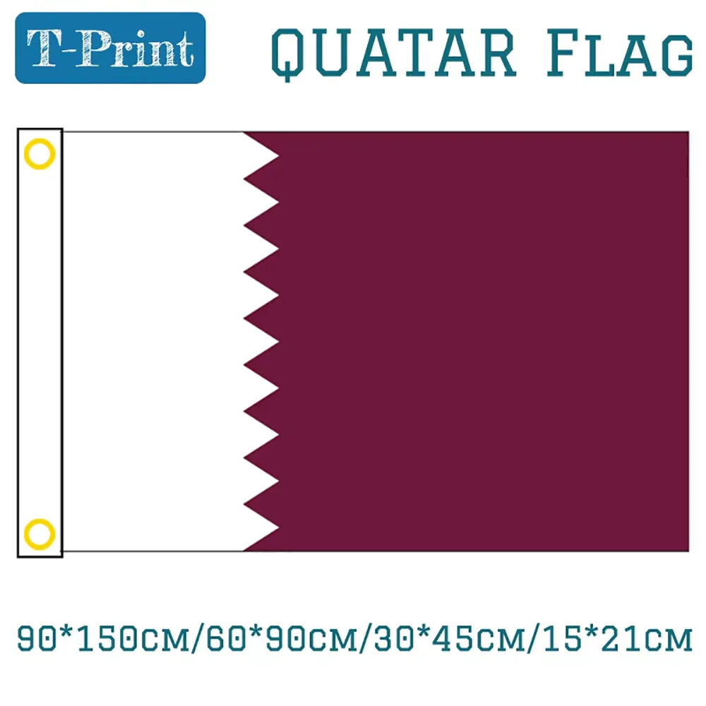 

3*5 Feet Hanging Flag 90*150cm/60*90cm/30*45cm/15*21cm Quatar Flag