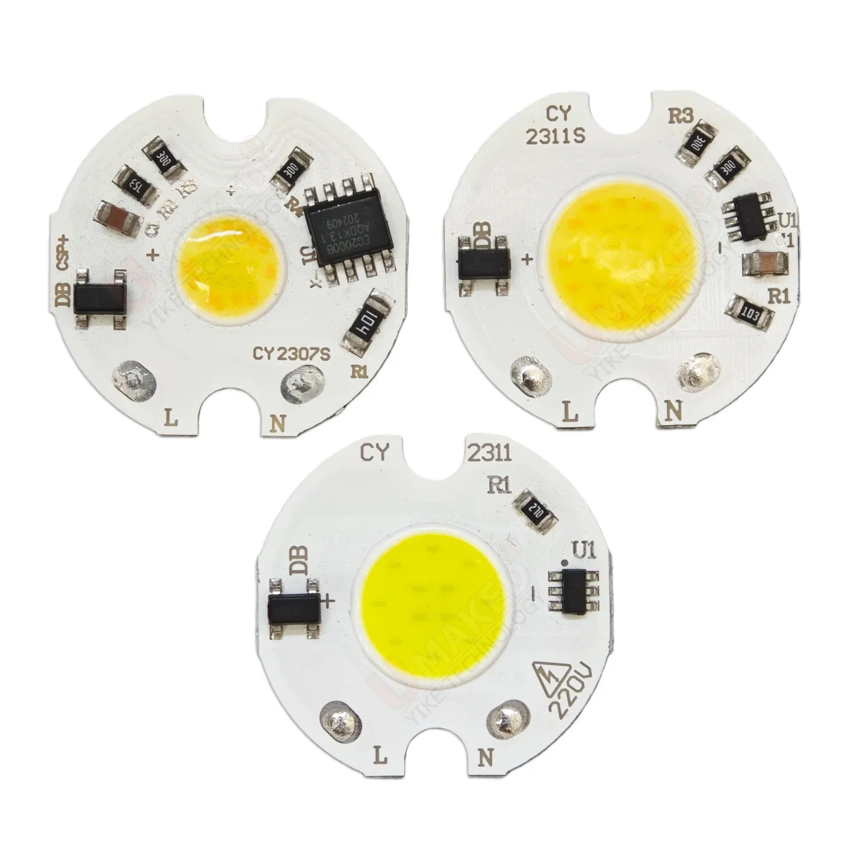 

10 шт., 23 мм, 220 В, светодиодный источник света, чип 3 Вт, 5 Вт, бусина COB, 11 мм, теплый белый, 6000 К, алюминиевая печатная плата, COB, лампа для помещений своими руками, прожектор