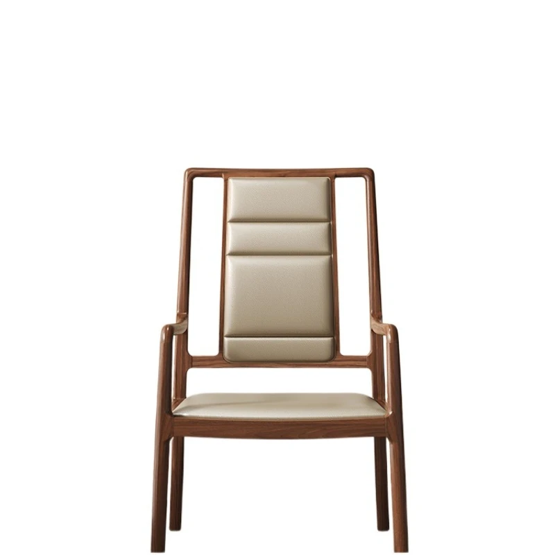 

New Chinese all-solid wood armchair, black walnut Taishi home backrest casual chair