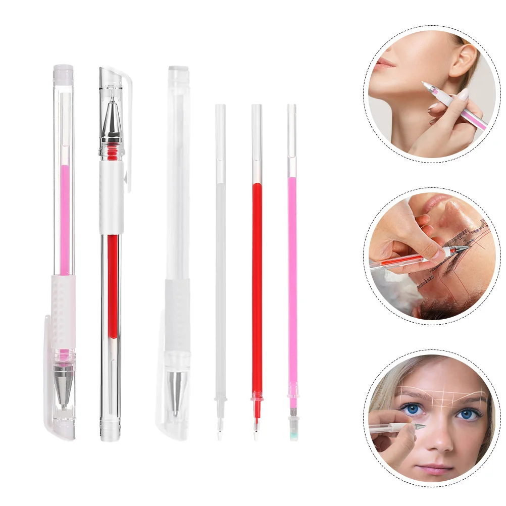 

1 набор маркеров для кожи, трафаретные маркеры для татуировки, тонкие водонепроницаемые маркеры для профессионалов хирургии бровей, губ