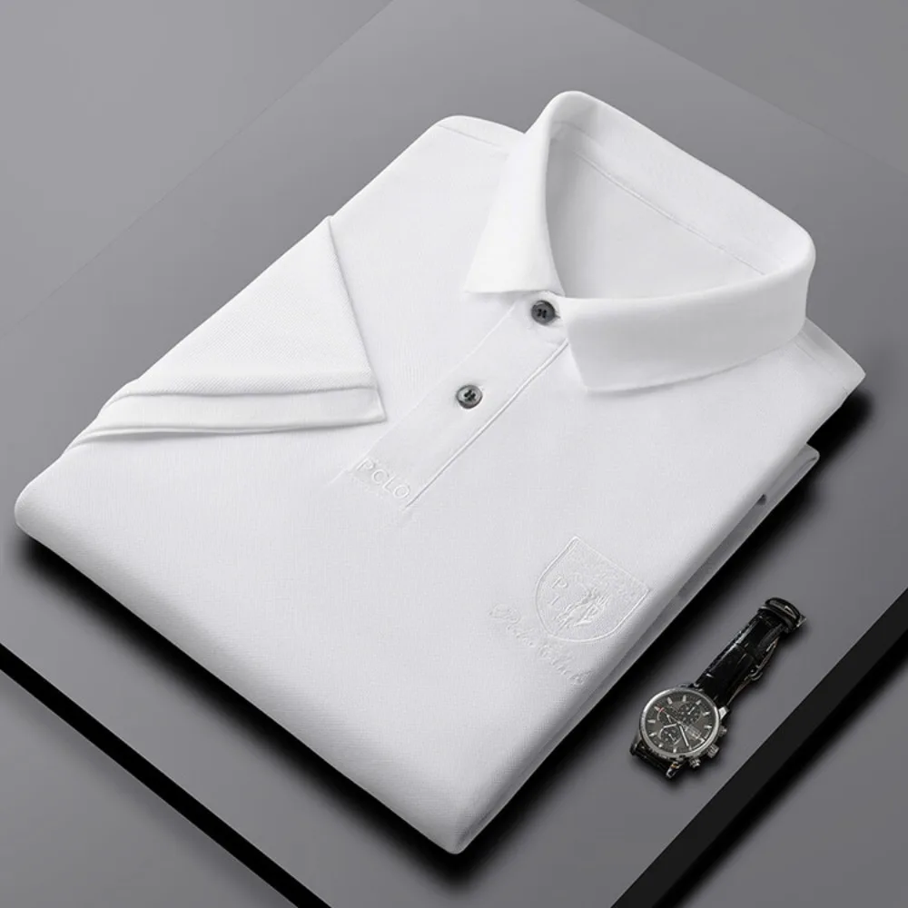 Men's New Summer POLO Shirt Lapel Short Sleeved Business Casual T Shirt