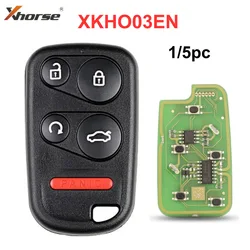 1 5pcs/lot Xhorse XKHO03EN XK Wired Remote Key VVDI Car Key 4+1 Buttons Universal Flip Car Key For Honda