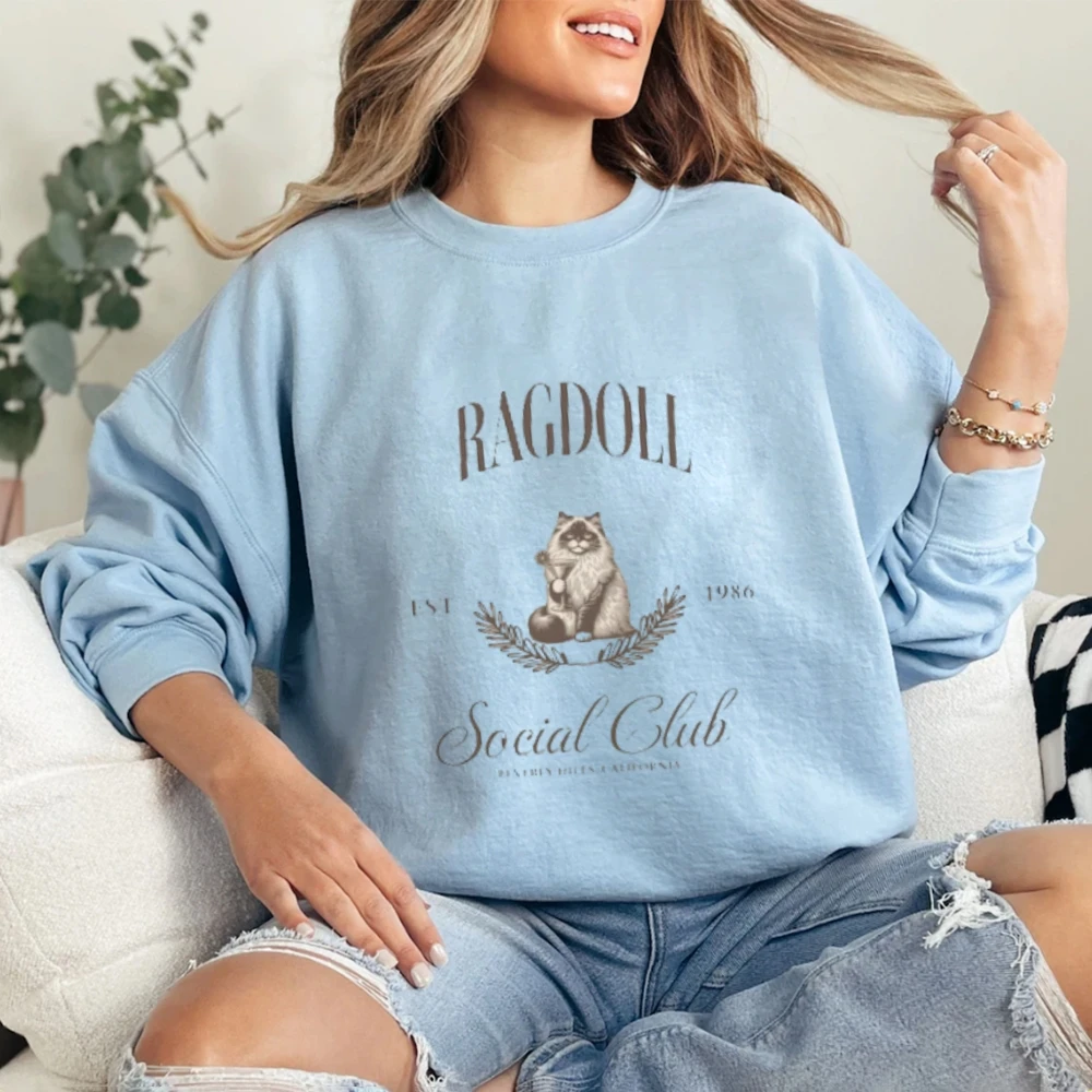 Ragdoll Cat Martini Social Club Sweatshirt, Ragdoll Sweatshirt, Ragdoll cat mom, Ragdoll gift,  Cat crewneck, Cat mom sweater