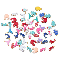 20pcs Stainless Steel Cute Marine Dolphin Octopus Crab Fishtail Starfish Pendant for DIY Necklace Earring Jewelry Making