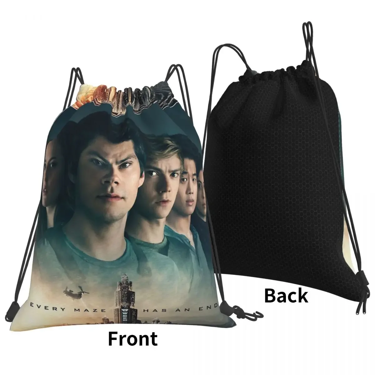 Maze Runner The Death Cure mochilas informales portátiles con cordón, paquete de cordón, bolsa de artículos diversos, bolsas de libros para viajes