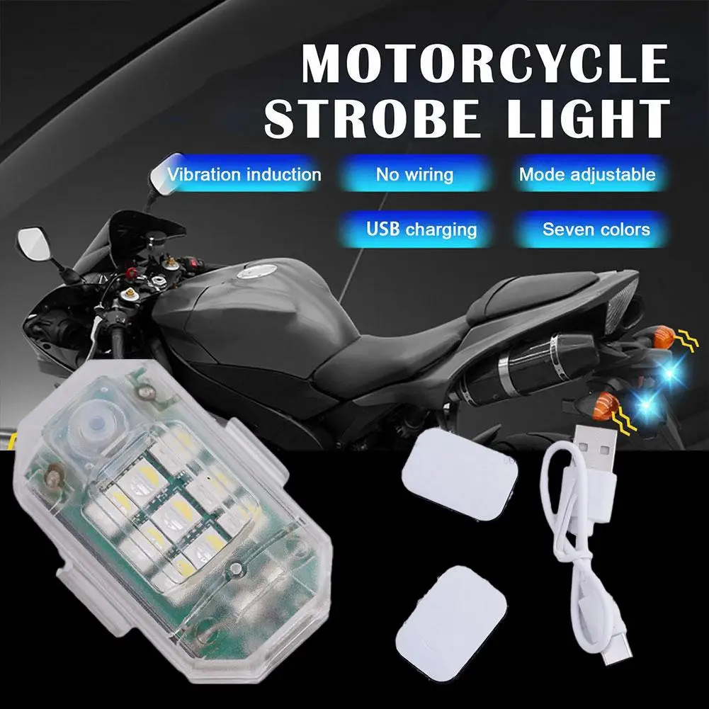 

Wireless LED Strobe Light For Motorcycle Car Bike Anti-collision Signal USB Charging Super Waterproof And Long-term Service L0S5