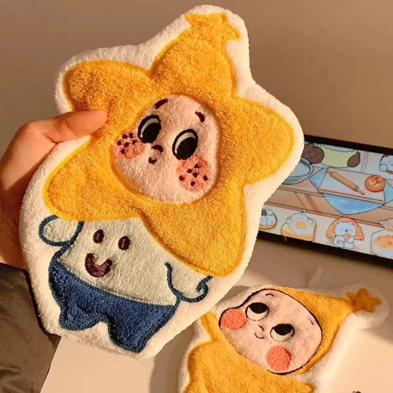 Cute Cartoon Hand Towel for Kids Quick Dry Absorbent Thickened Coral Fleece Hanging Bathroom Children's Handkerchief