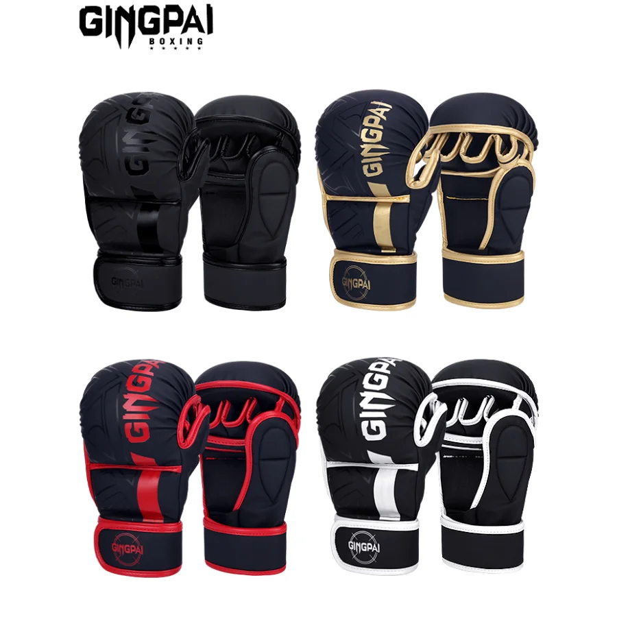 Professional MMA Boxing Gloves Half Finger Sandbag Karate Muay Thai Training Gloves Men Women Thickened Boxing Equipment