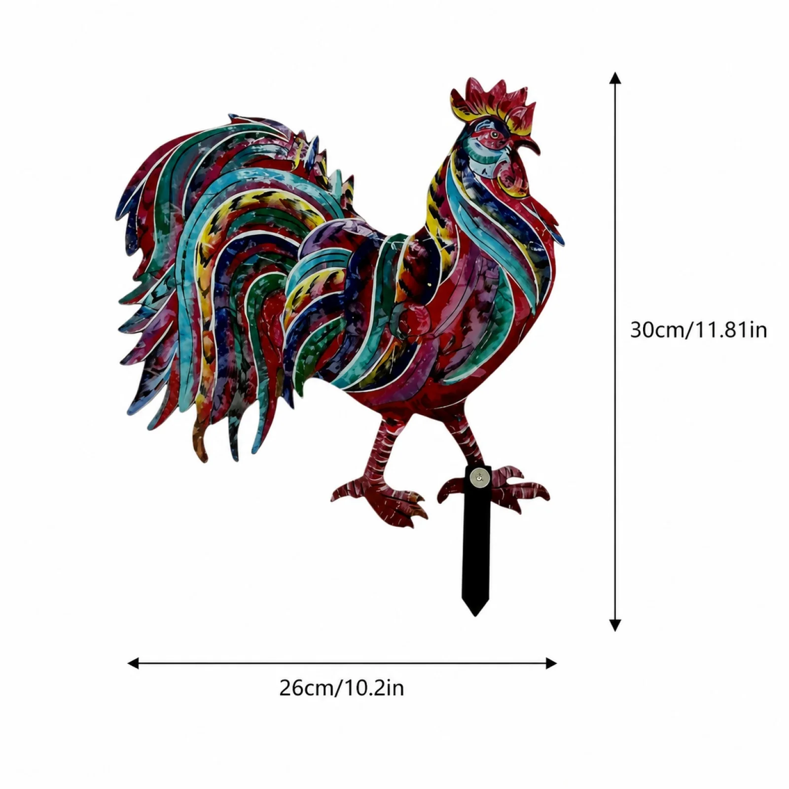 Creative Rooster-shaped Garden Stake Simulation Chicken Decorative Colored Garden Stakes Outdoor Yard Decoration
