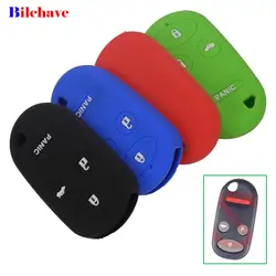 Jingyuqin-funda de silicona para llave de coche, 3 botones, para Honda Accord Civic CRV Odyssey CX DX HX 1996-1998 2001 2002 2003 2004