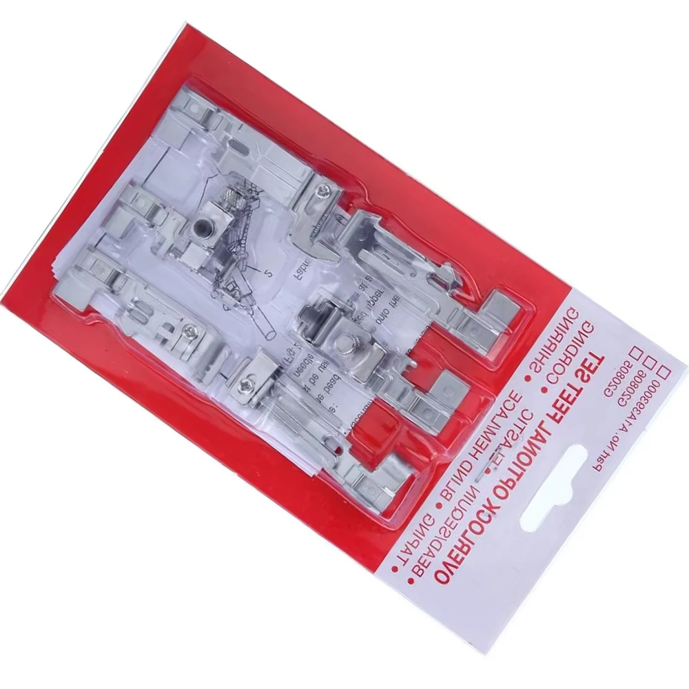 6 PCS/Pack Overlock Optional Presser Foot For Juki Lock MO-50E MO-51E Sewing Machine Accessories