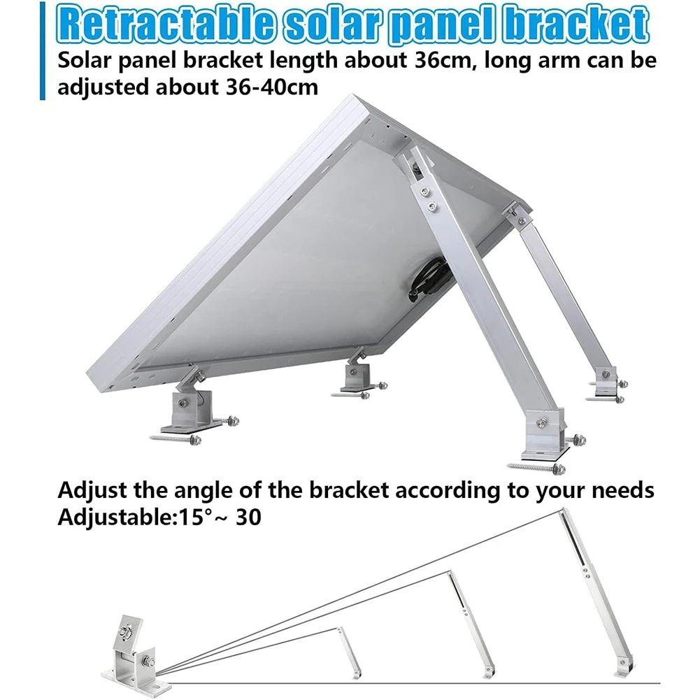 

ALIM-For Flat Surface Roof Solar Panel Tilt Mount Brackets Aluminum Alloy Adjustable Mounting For RV Boat Off-Grid