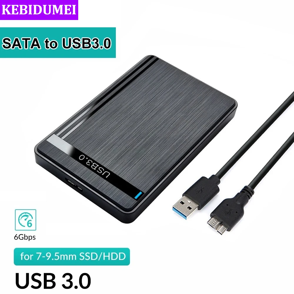 노트북 PC 액세서리용 외장 하드 드라이브 케이스, 2.5 인치 HDD 인클로저, SATA to USB 3.0, 6Gbps 속도 SATA SSD HDD 케이스 