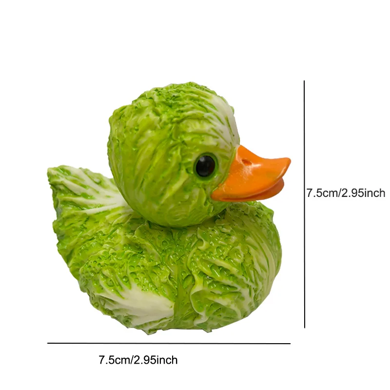 Whimsical Vegetable Duck Decoration Unique Craft Ingenious Designed Vegetarian Duck Resin Craft Figurines Creative Present