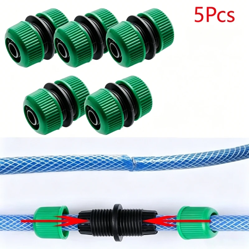 5-piece Hose Connector Quick Connect Kit Connector Repair Irrigation Accessories Water Pipe Extension Connector Garden Drip Irri
