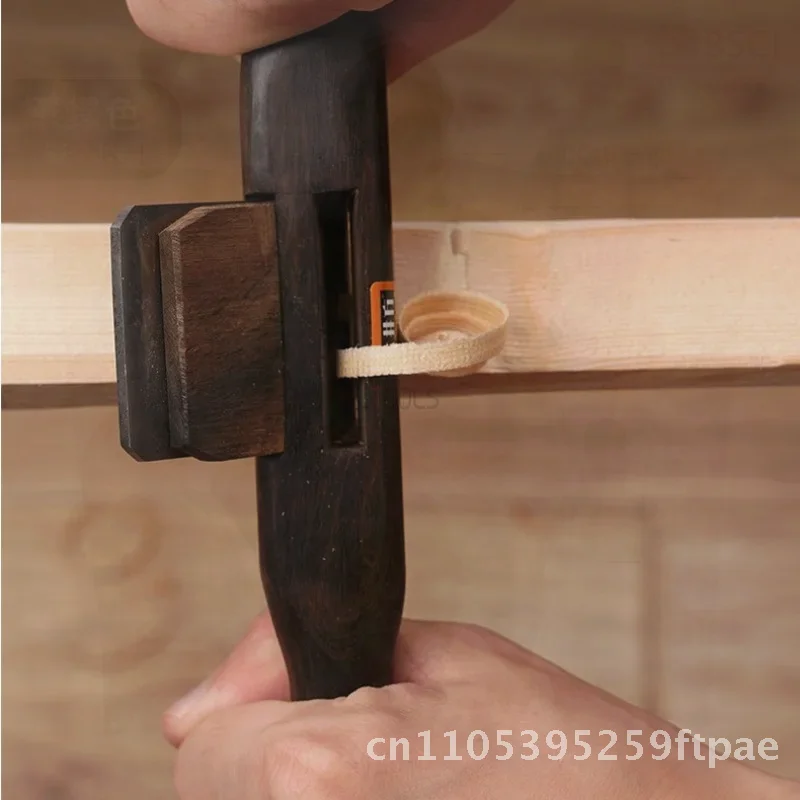65mm Flat/round Bottomed Ebony Hand Planer Round Handle Straight Line Type Wood Planer Woodworking Trimming Push Plane Tool